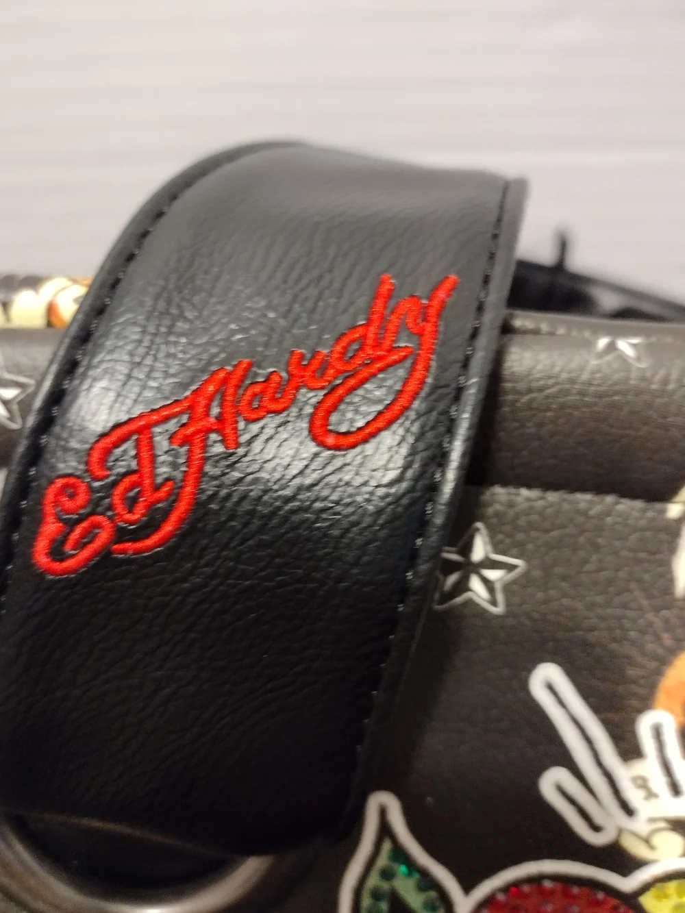 Ed Hardy Black 'Love Hearts' Dome Satchel and Wallet Set L-12